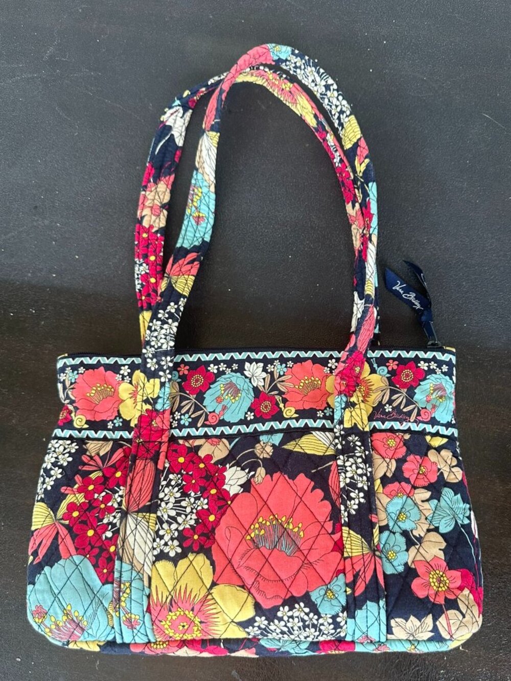 Vera Bradley Purse Top Handle Handbag Retired Happy Snails 11"x8"x3.5" Y2K 2010s